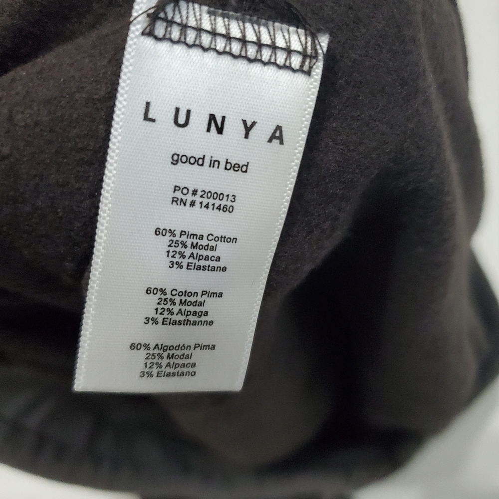 Lunya Pima Cotton Good In Bed  Wide Straight Leg Lounge Pants Taupe Brown Medium - Picture 5 of 12